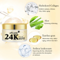 Creme facial de dia e noite brilhante para rosto OEM Creme facial de colágeno ouro 24K para clareamento de pele refirmante